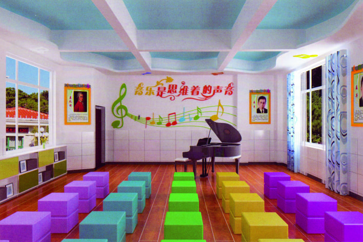 音乐室文化墙能使用彩喷墙纸么？